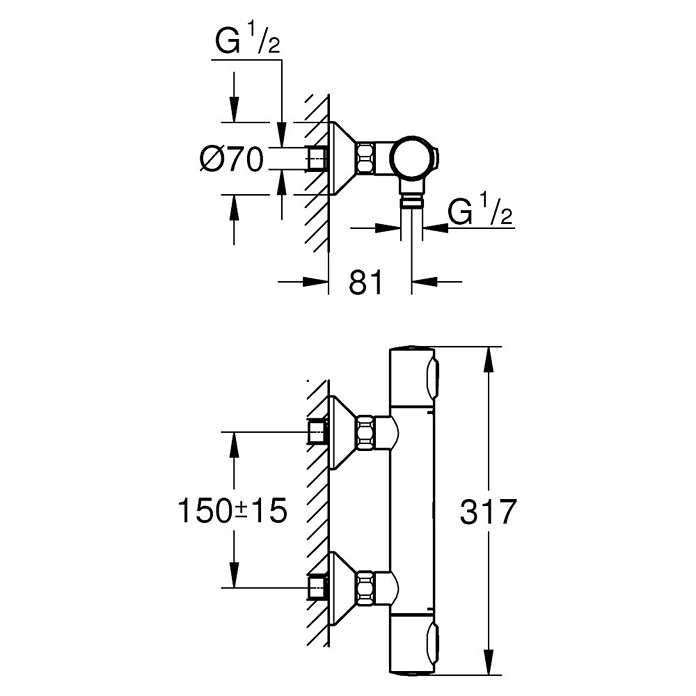 Grohe Douchethermostaat Precision Flow (Chroom, Glanzend) | BAUHAUS