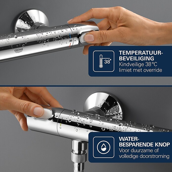 Grohe Douchethermostaat Precision Flow (Chroom, Glanzend) | BAUHAUS