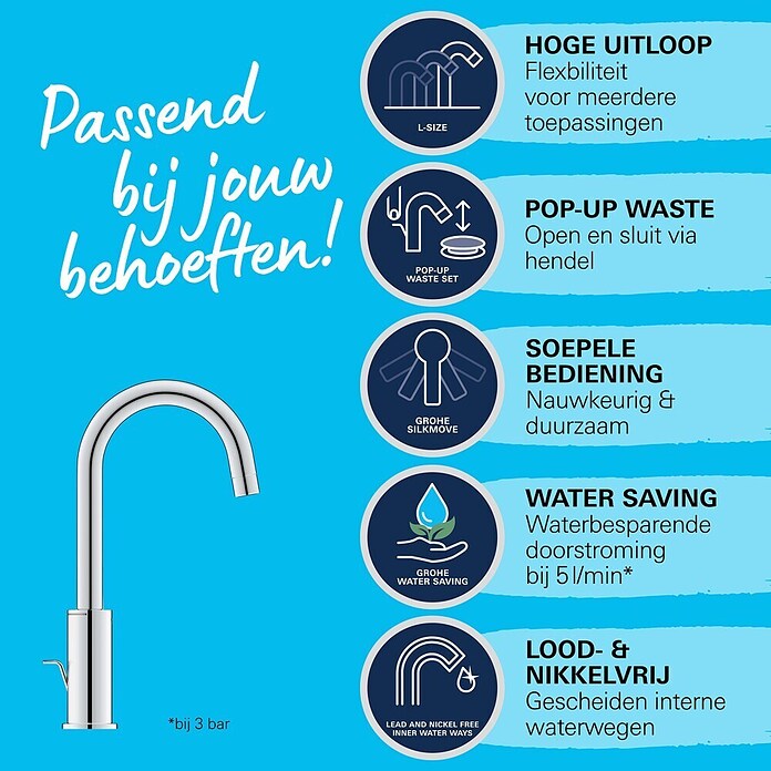 Grohe QuickFix Wastafelkraan Get L-Size (Chroom, Glanzend) | BAUHAUS