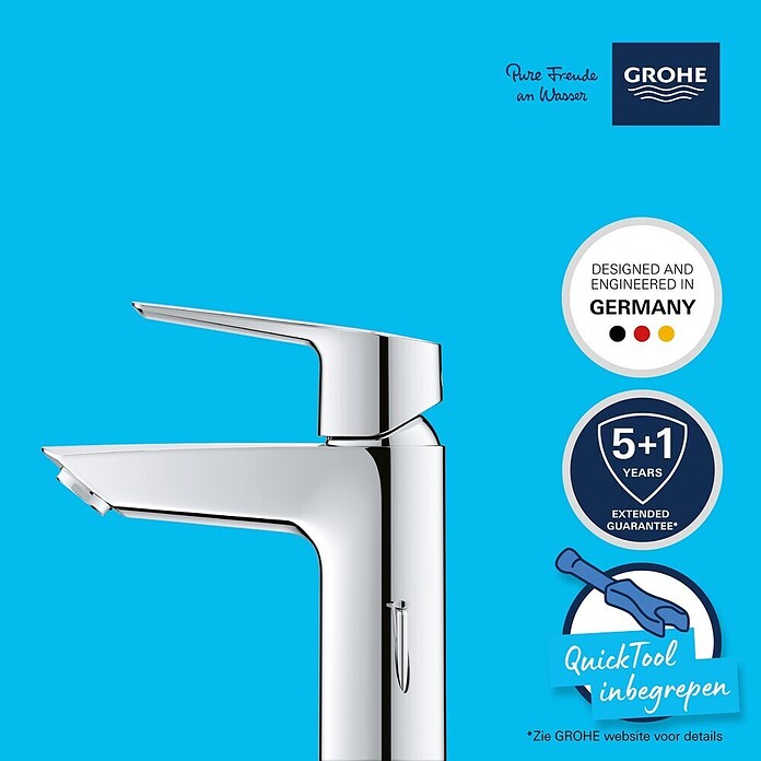 Grohe QuickFix Wastafelkraan Start (Afvoer armatuur: 109 mm, Chroom, Glanzend) | BAUHAUS