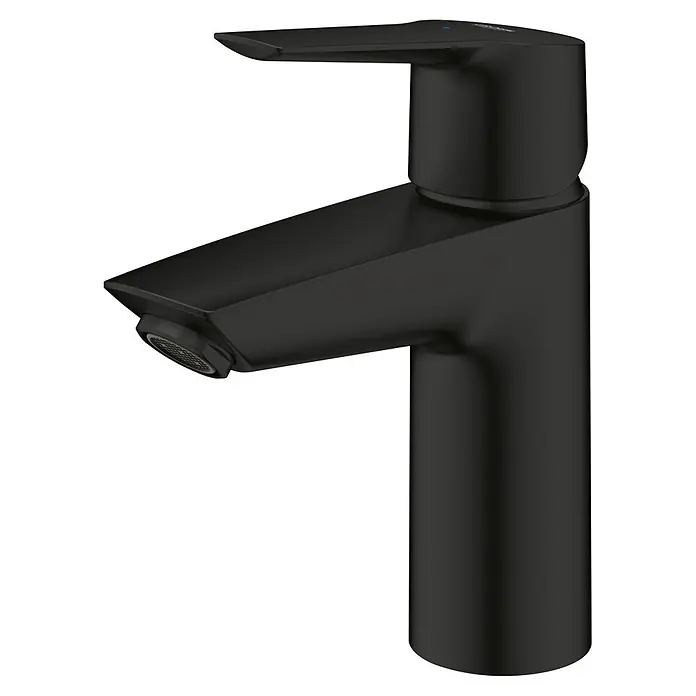 Grohe Start Waschtischarmatur S-Size - Ausladung Armatur: 109 mm, Matt, Schwarz - Mattschwarze Einhebelarmatur.