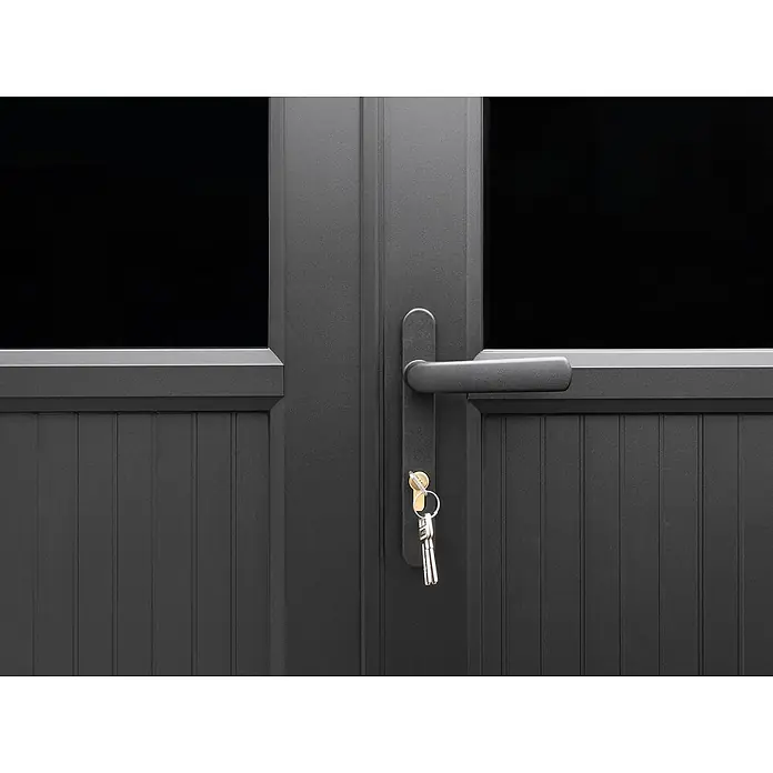 Fjordholz Gartenhaus Style DeLuxe 11,28 m² - Außenmaß inkl. Dachüberstand (B x T): 428,5 x 328,5 cm, Aluminium, Anthrazit/grau