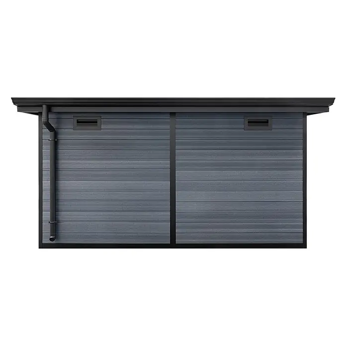 Fjordholz Gartenhaus Style DeLuxe 11,28 m² - Außenmaß inkl. Dachüberstand (B x T): 428,5 x 328,5 cm, Aluminium, Anthrazit/grau