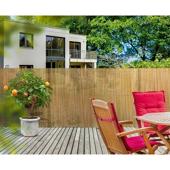 Nortene Ocultación de mimbre Fency Wick - L x Al: 3 x 1 m, Plástico, Marrón - Estera decorativa de pantalla de privacidad hecha de caña natural para jardín y patio, ideal para privacidad y protección contra el viento.