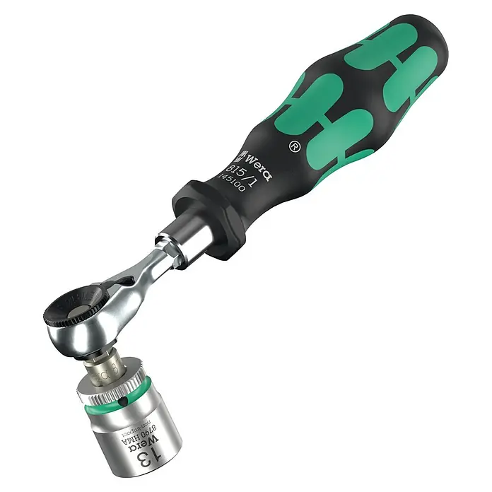 Wera Werkzeug-Set Tool-Check - 21 -tlg. - Wera ergonomischer Ratschenschraubendreher mit silbernem Metallratsche und 13er Nuss.