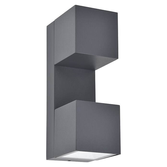 Lutec Aplique para exterior LED Fari (10 W, L x An x Al: 92 x 65 x 193 mm, Gris oscuro, Aluminio, IP54) | BAUHAUS