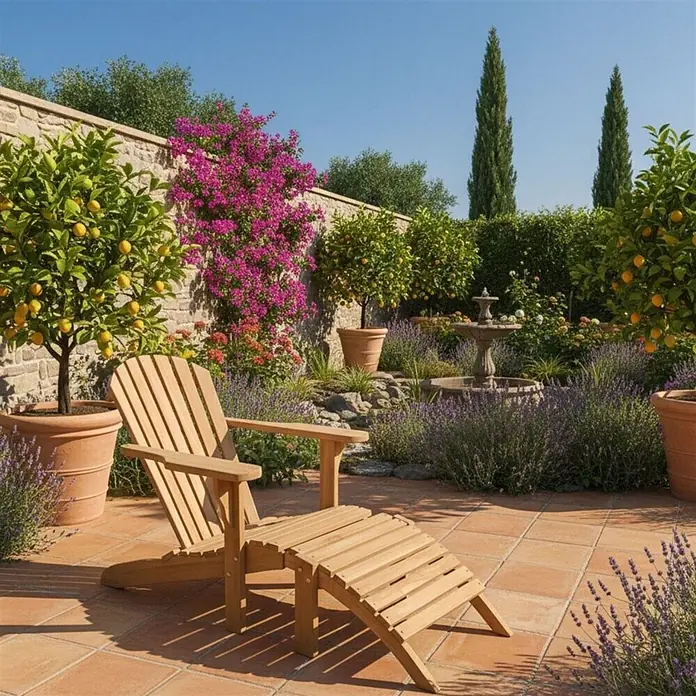 Bene Living Gartenliege Adirondack - B x T: 141 x 73 cm, braun, Naturmaterialien
