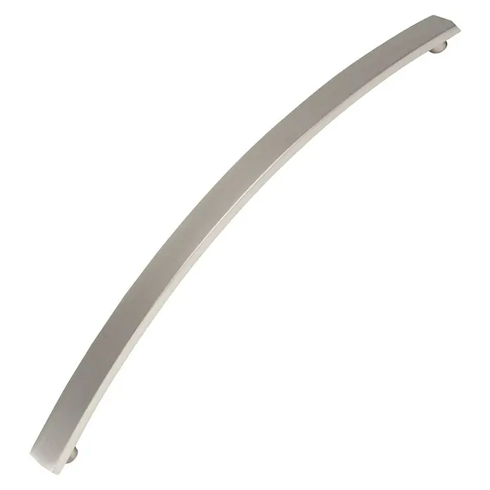 Nesu Tirador para muebles 874225 - L x An x Al: 21,2 x 1,5 x 2,5 cm, Acero, Distancia entre orificios: 192 mm - Elegante tirador de cajón plateado curvo con diseño moderno para muebles, ideal para cocina y baño.