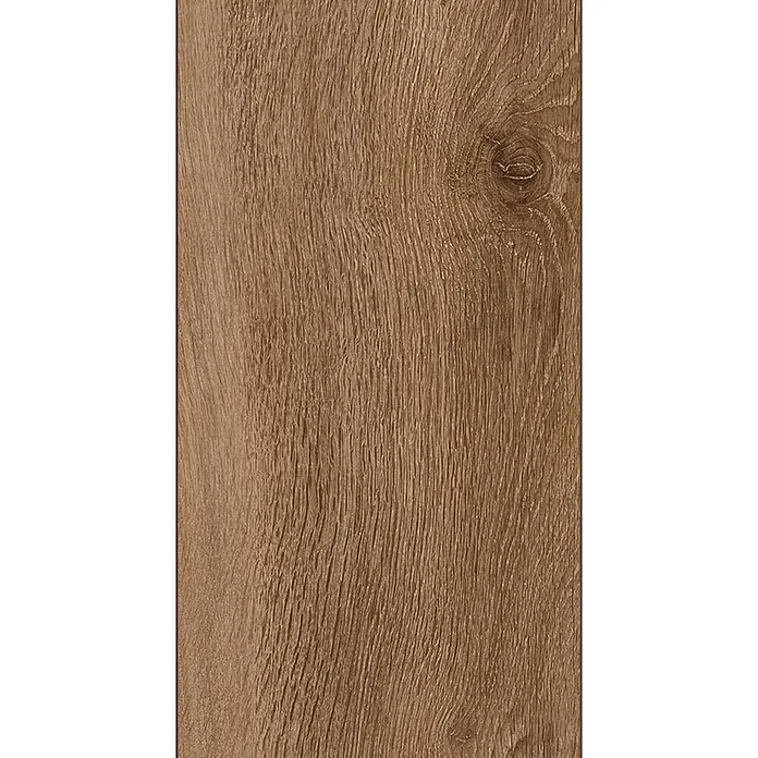 Krono Original Laminat Atlantic 8|33 - Wild West Oak, Landhausdiele, 1.288 x 195 x 8 mm - Hellbraune Holzplatte mit ausgeprägter Maserung, sichtbarem Ast und strukturierter Oberfläche.