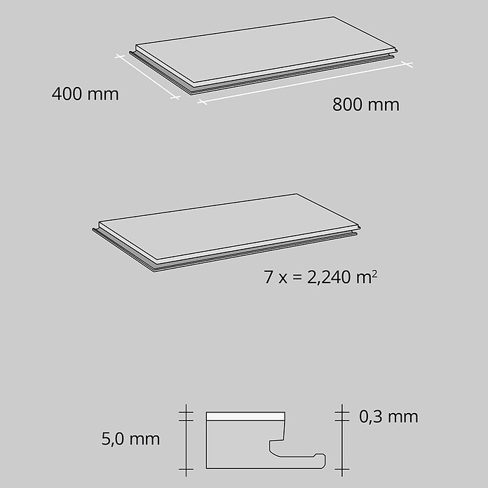 b!design Vinylboden SPC (Amalfi, Fliese, 800 x 400 x 5 mm) | BAUHAUS