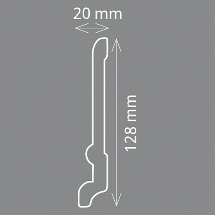 Fußleiste CF 13 (200 x 2 x 12,8 cm, Extrudiertes HD-Polymer)