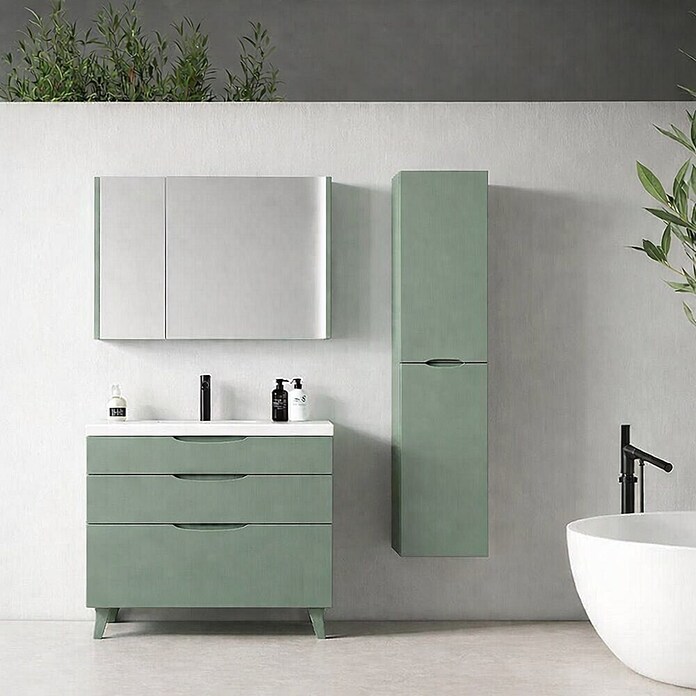 Mueble de lavabo Turia (L x An x Al: 45 x 80 x 85 cm, Verde atlántico) | BAUHAUS