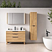 Armario alto de baño Turia (L x An x Al: 25 x 35 x 160 cm, Nogal y negro) | BAUHAUS