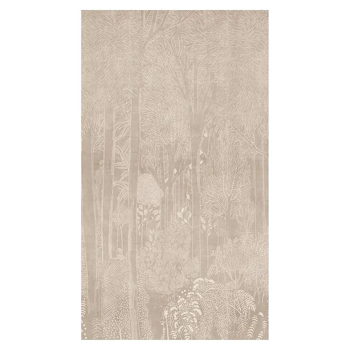 A.S. Création Metropolitan Stories Vibes & Styles Fototapete Zweige - B x H: 1,59 x 2,8 m, Vlies - Dekoratives beiges Textil mit hellem Waldlinienmuster.