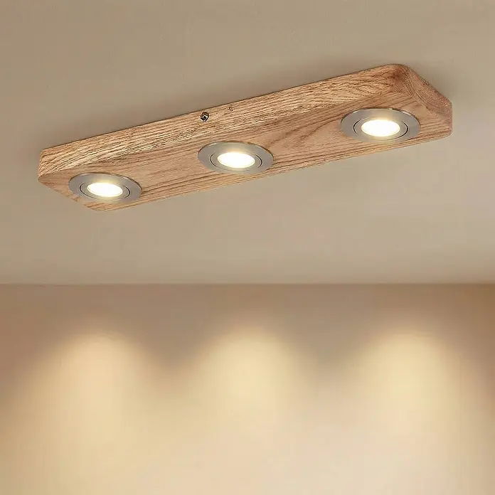 Lindby Deckenleuchte Mikari - Holz hell, Holz hell