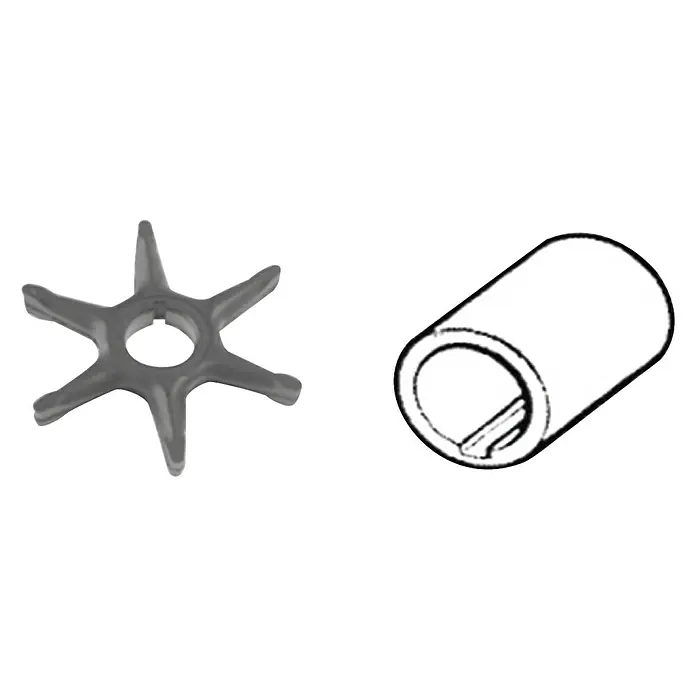 CEF Impeller 500368 - Ø x L: 11,7 x 14 mm, Wellendurchmesser: 11,7 mm - Das Bild zeigt eine Pumpe mit einem sternförmigen Flügelrad und einer zylindrischen Buchse. Perfekt für effiziente Flüssigkeitsbewegung.