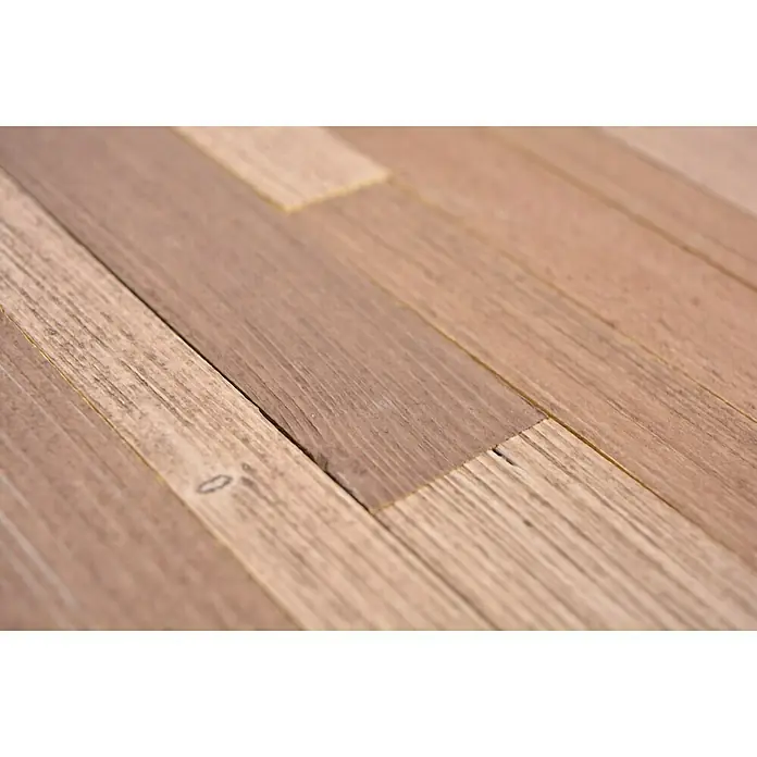 Selbstklebemosaik Woodland SWM PW1 - 30 x 30 cm, Braun/Beige, Matt - Nahaufnahme von hellbraunem Parkettboden mit natürlicher Holzstruktur und sichtbaren Maserungen für eine warme und einladende Atmosphäre.