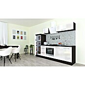 Respekta Premium Composición de cocina (Ancho: 270 cm, Con dispositivos eléctricos, Blanco de alto brillo)