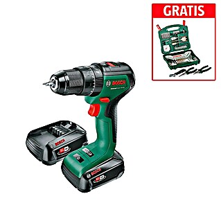 Bosch Power for All 18V Taladro atornillador percutor de batería UniversalImpact 18V-60 con accesorios X - Line (18 V, 2 baterías, 2 Ah, 60 Nm)