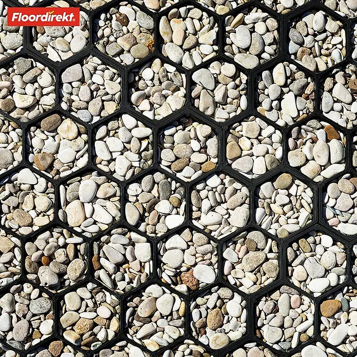 Floordirekt Rasengitterstein Schwarz - 50 x 50 cm - Paddockplatte - Schwarz, 50 x 50 x 3,8 cm, Kunststoff
