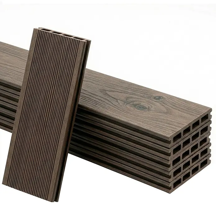 Floordirekt Terrassenfliese Crown - 2 m² Komplettset - 14,6 cm x 220 cm x 22 mm, Braun
