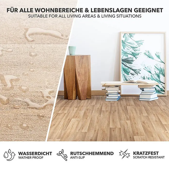 Floordirekt CV-Boden Meterware CV-Belag Atlantic - Silk Oak 973M - 200 x 400 cm - 