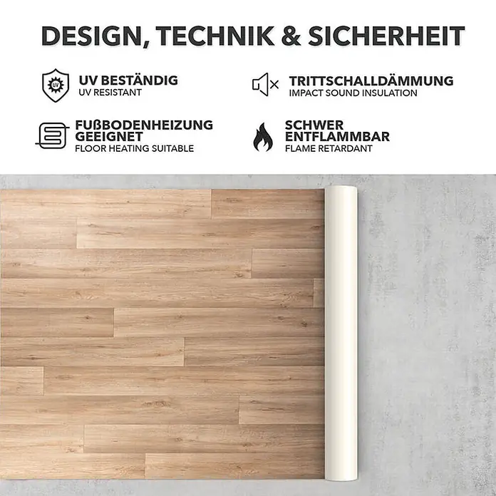 Floordirekt CV-Boden Meterware CV-Belag Atlantic - Silk Oak 973M - 200 x 400 cm - 