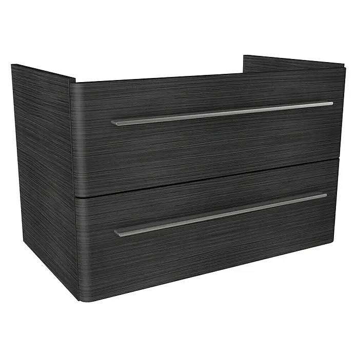 Camargue Modern 3.0 Badmöbel-Set MO80D2 - Gesamtbreite Badmöbel: 80 cm, Dark Oak, Matt, 3 -tlg. - Schrank mit zwei Schubladen und stilvollen Griffen. Das Holzdesign verleiht ihm eine moderne Note. Perfekt für Badezimmer.