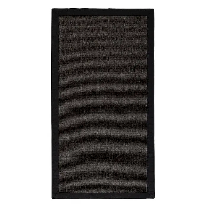 Floordirekt Kurzflorteppich aus Sisalfaser - mit Bordüre - Schwarz, 290 x 200 cm, Sisal