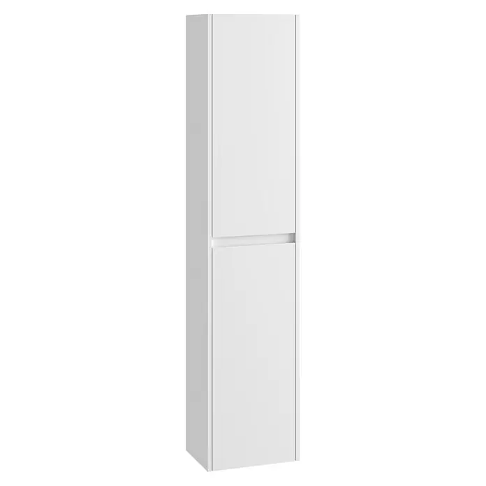 Armario colgante de baño Ten - L x An x Al: 25 x 35 x 160 cm, Blanco - Armario de pared blanco de dos puertas con diseño sin tiradores.