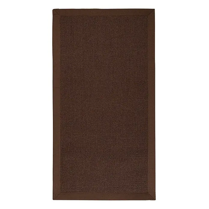 Floordirekt Kurzflorteppich aus Sisalfaser - mit Bordüre - Dunkelbraun, 230 x 160 cm, Sisal
