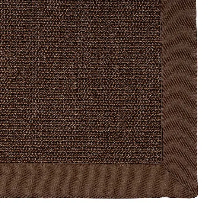 Floordirekt Kurzflorteppich aus Sisalfaser - mit Bordüre - Dunkelbraun, 230 x 160 cm, Sisal