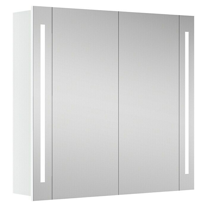 Riva LED-Spiegelschrank HydraB x H: 80 x 75,2 cm, Mit Beleuchtung, Spanplatte, Weiß Front View