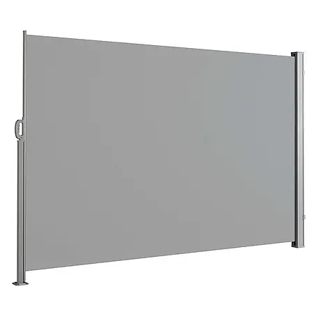 Floordirekt  Klemmmarkise Alu-Seitenmarkise - Sicht- & Sonnenschutz - Hellgrau - 140 x 300 cm
