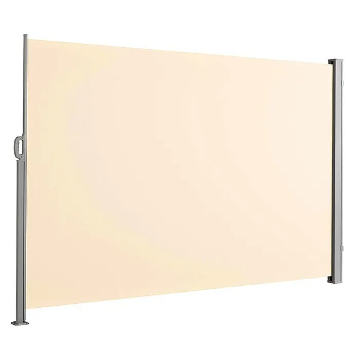 Floordirekt Klemmmarkise Alu-Seitenmarkise - Sicht- & Sonnenschutz - Beige - 180 x 350 cm - 