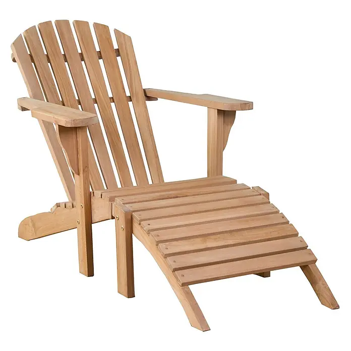 Bene Living Gartenliegen-Set Adirondack Montreal & Milton - braun, Naturmaterialien