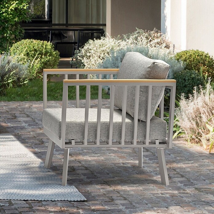Acamp Loungemöbel-Set Gondola (4 -tlg., Polywood/Aluminium/Polyester, Taupegrau/Teak-färbig/Grau) | BAUHAUS