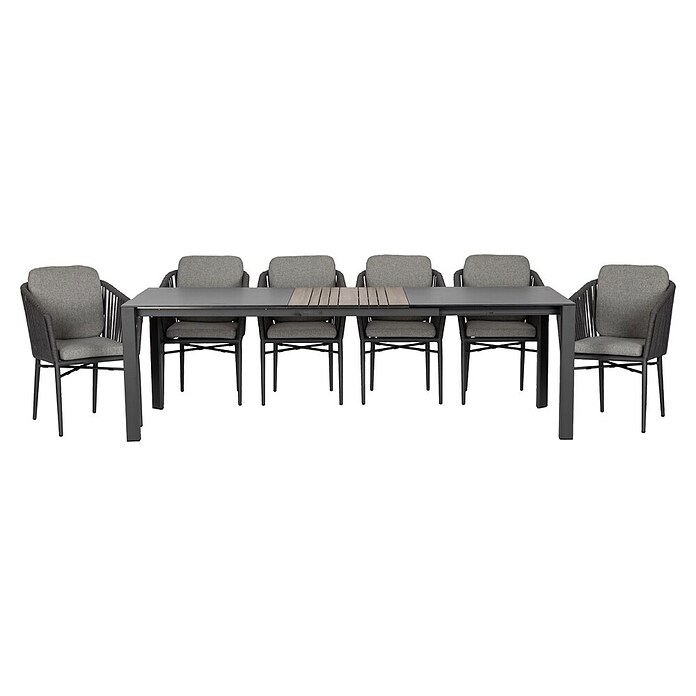 Acamp Gartenmöbel-Set Manhattan (7 -tlg., Aluminium, Anthrazit/Schwarz) | BAUHAUS