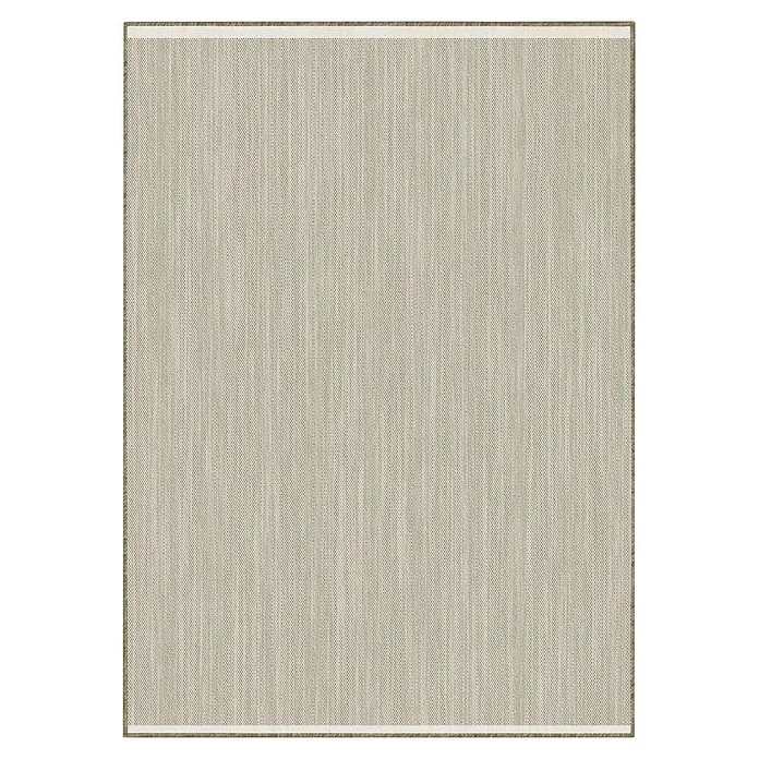 Alfombra exterior reversible In/Out Niebla - Beige, 230 x 160 cm, Polipropileno - Alfombra tejida beige claro con textura tupida y borde sutil.