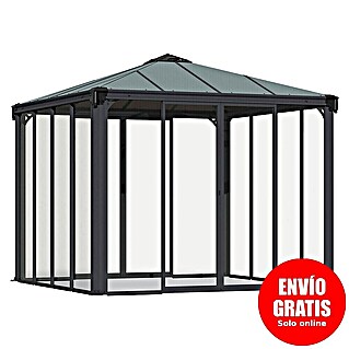 Palram – Canopia Pérgola de jardín cerrado Ledro (An x Pr: 295 x 295 cm, Color del armazón: Antracita, Aluminio)