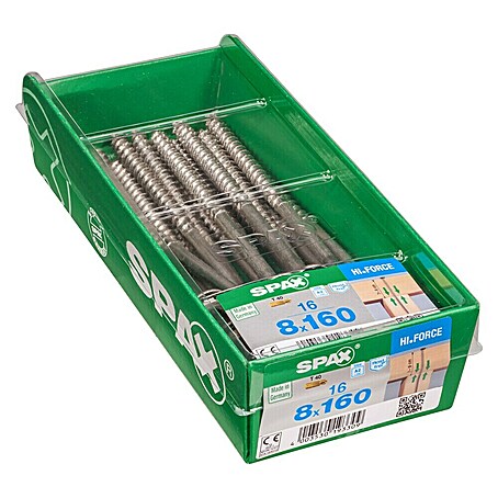 Spax HI FORCE Tellerkopfschraube HI FORCE (Ø x L: 8 x 160 mm, Edelstahl, T-Star plus, 16 Stk.)