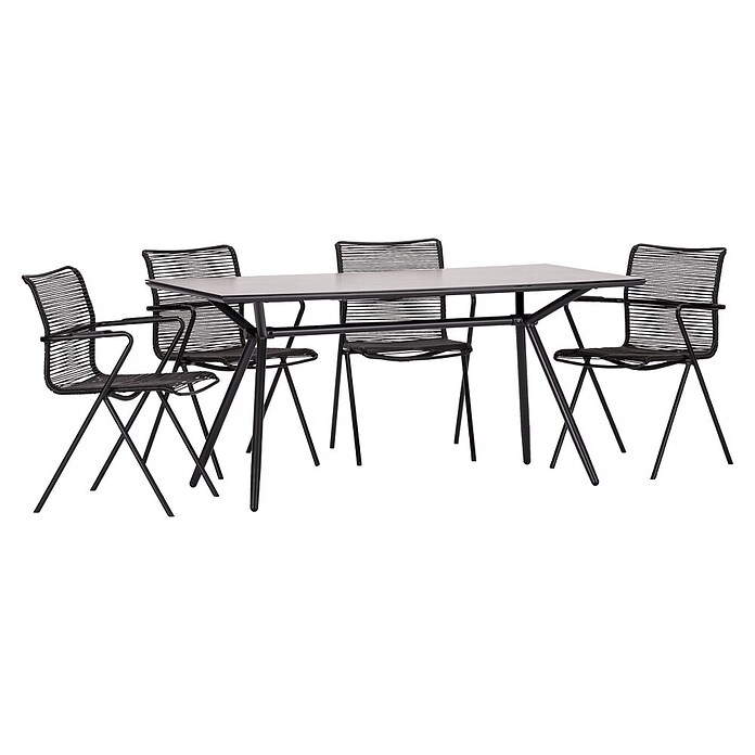 Acamp Gartenmöbel-Set Alpha (5 -tlg., Stahl/Aluminium/Polyester, Anthrazit/Nero/Cemento Taupe) | BAUHAUS