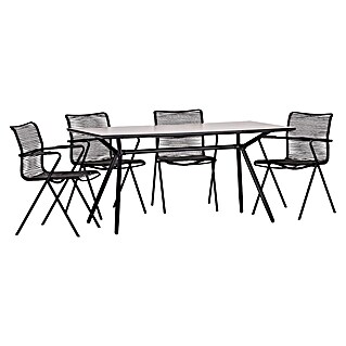 Acamp Gartenmöbel-Set Alpha (5 -tlg., Stahl/Aluminium/Polyester, Anthrazit/Nero/Cemento Taupe)