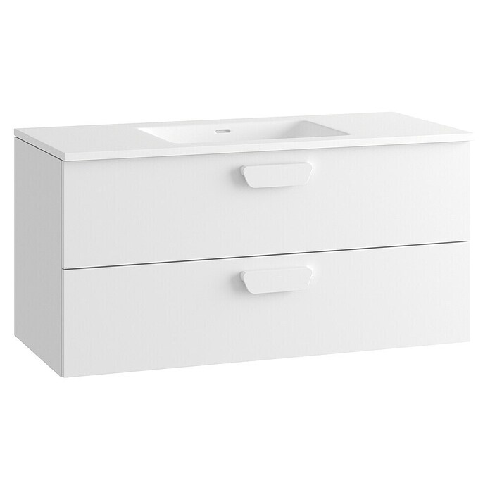 Mueble de lavabo Sofia 2C (L x An x Al: 46 x 100 x 50 cm, Blanco mate) | BAUHAUS