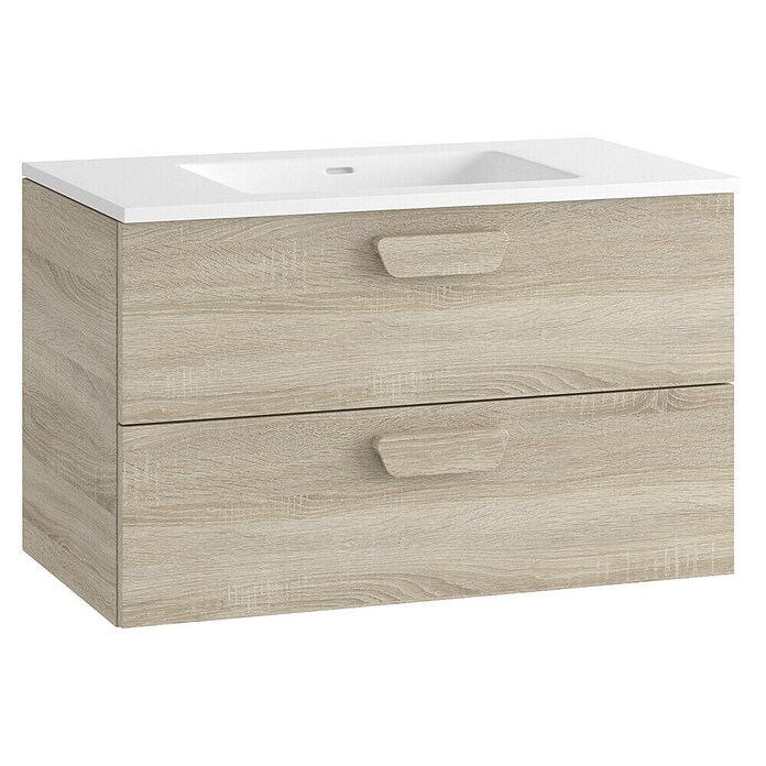 Mueble de lavabo Sofia 2C (L x An x Al: 46 x 80 x 50 cm, Roble bardolino) | BAUHAUS