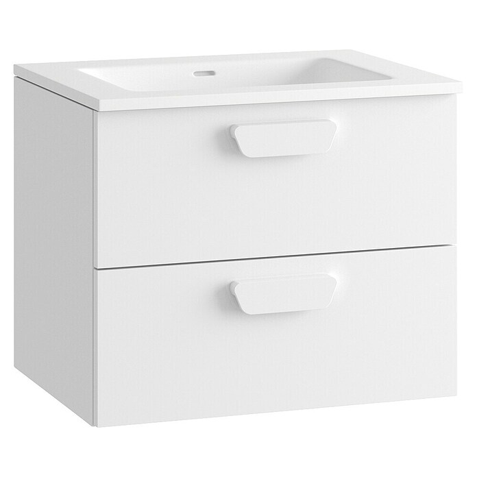 Mueble de lavabo Sofia 2C (L x An x Al: 46 x 60 x 50 cm, Blanco brillo) | BAUHAUS