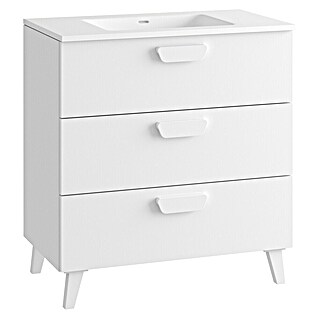 Mueble de lavabo Sofía (L x An x Al: 46 x 80 x 84 cm, Blanco brillo)