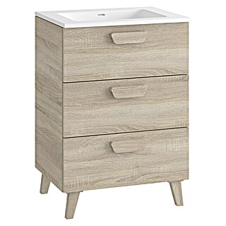 Mueble de lavabo Sofía (L x An x Al: 46 x 60 x 84 cm, Roble bardolino)