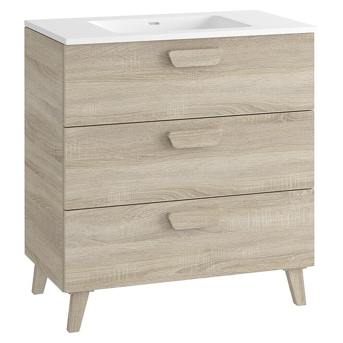 Mueble de lavabo Sofía (L x An x Al: 46 x 80 x 84 cm, Roble bardolino) | BAUHAUS