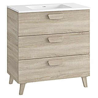 Mueble de lavabo Sofía (L x An x Al: 46 x 80 x 84 cm, Roble bardolino)